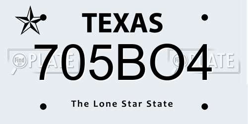 705BO4 Texas License Plate
