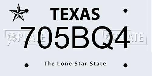 705BQ4 Texas License Plate