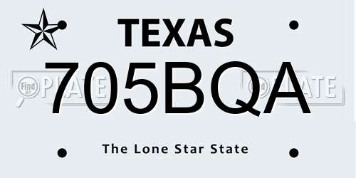 705BQA Texas License Plate