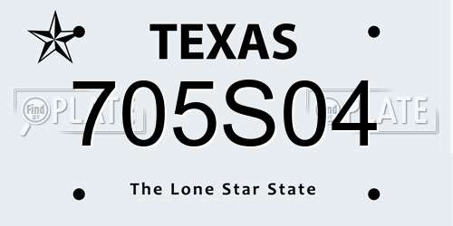 705S04 Texas License Plate