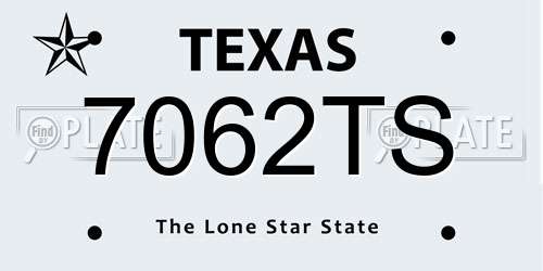 7062TS Texas License Plate