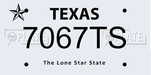 7067TS Texas License Plate