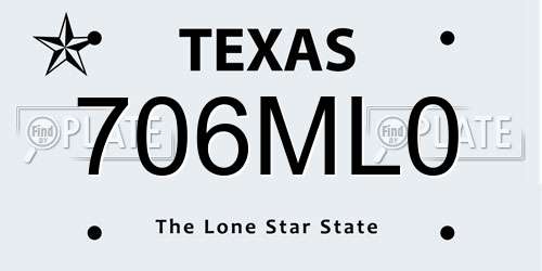 706ML0 Texas License Plate