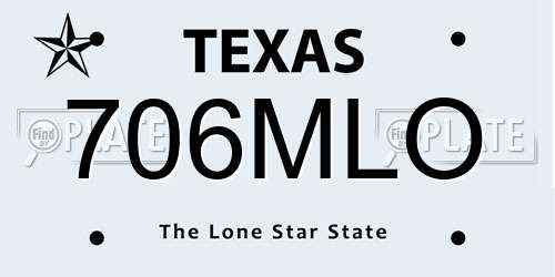 706MLO Texas License Plate
