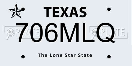 706MLQ Texas License Plate