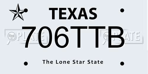 706TTB Texas License Plate