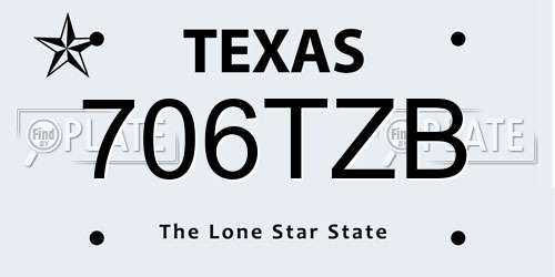 706TZB Texas License Plate