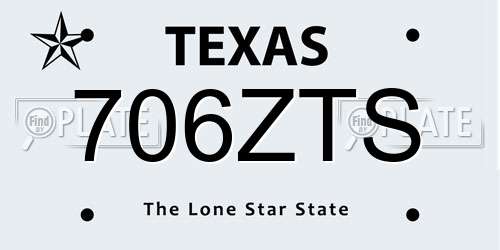 706ZTS Texas License Plate