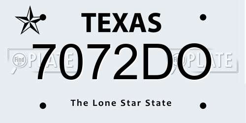 7072DO Texas License Plate