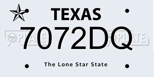 7072DQ Texas License Plate