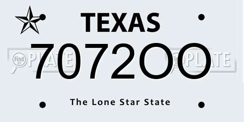 7072OO Texas License Plate