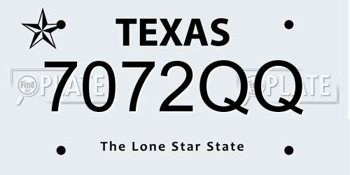 7072QQ Texas License Plate