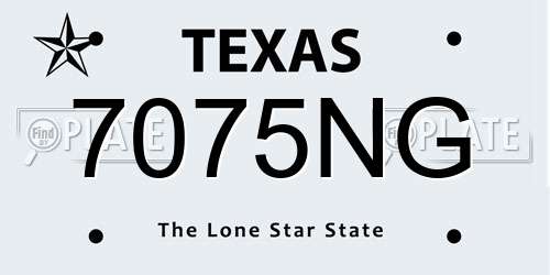 7075NG Texas License Plate
