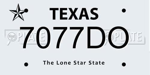7077DO Texas License Plate