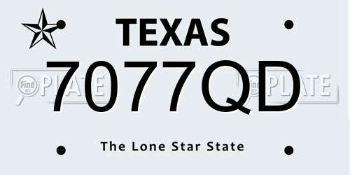 7077QD Texas License Plate