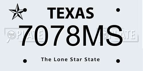 7078MS Texas License Plate