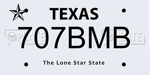 707BMB Texas License Plate