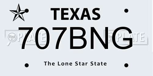 707BNG Texas License Plate