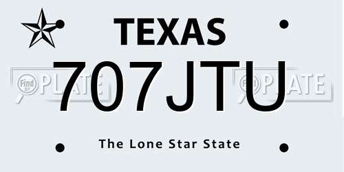 707JTU Texas License Plate