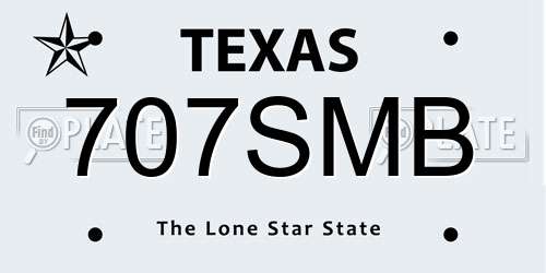 707SMB Texas License Plate