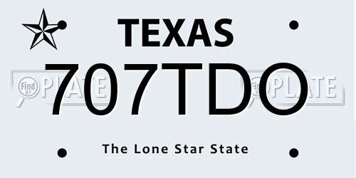 707TDO Texas License Plate