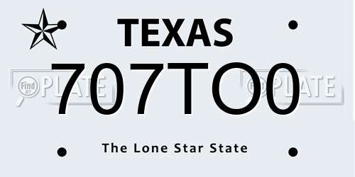 707TO0 Texas License Plate