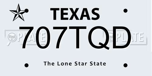 707TQD Texas License Plate