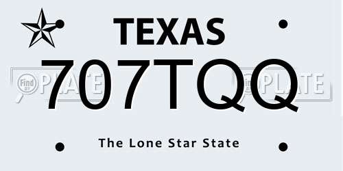 707TQQ Texas License Plate