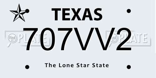 707VV2 Texas License Plate