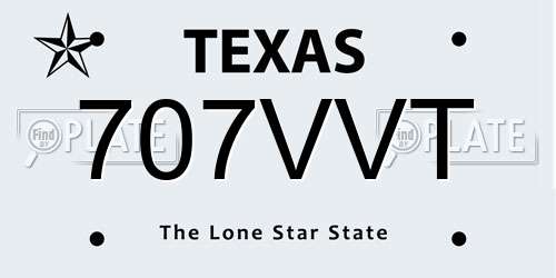 707VVT Texas License Plate