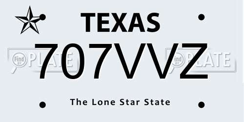 707VVZ Texas License Plate