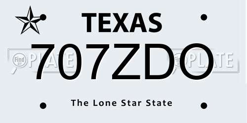 707ZDO Texas License Plate