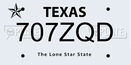 707ZQD Texas License Plate