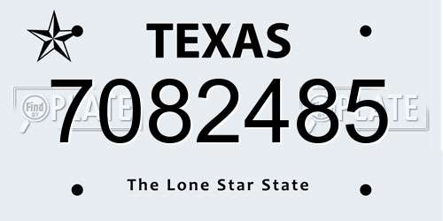 7082485 Texas License Plate