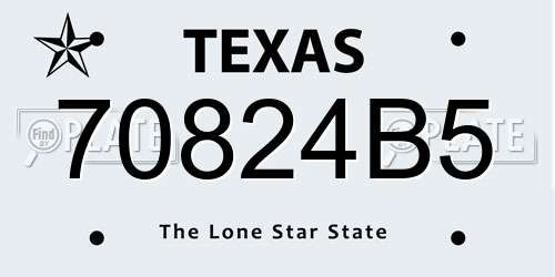 70824B5 Texas License Plate