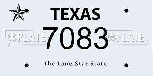 7083 Texas License Plate