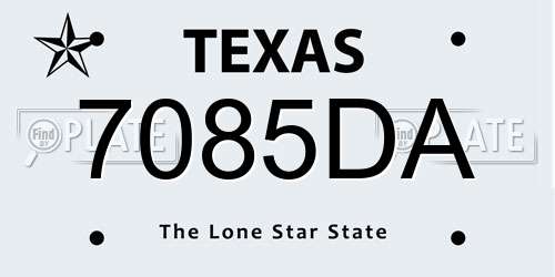 7085DA Texas License Plate