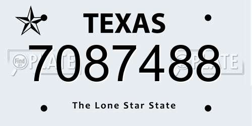 7087488 Texas License Plate