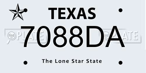 7088DA Texas License Plate