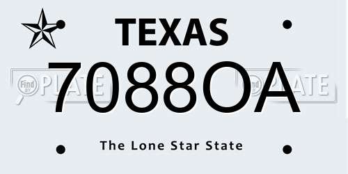 7088OA Texas License Plate