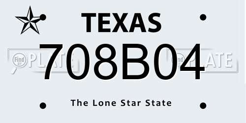 708B04 Texas License Plate