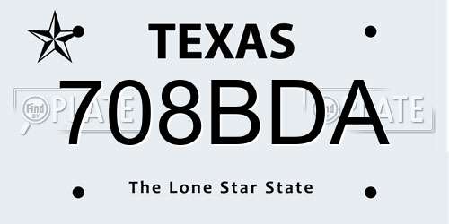 708BDA Texas License Plate