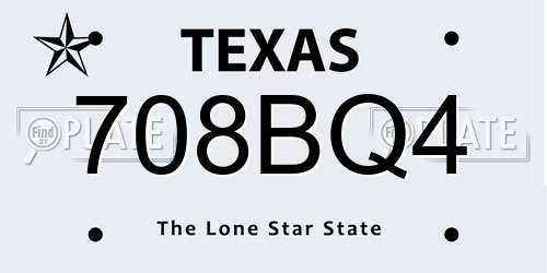708BQ4 Texas License Plate