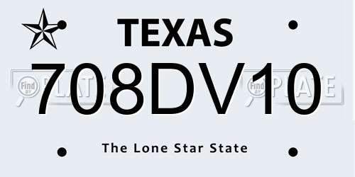 708DV10 Texas License Plate