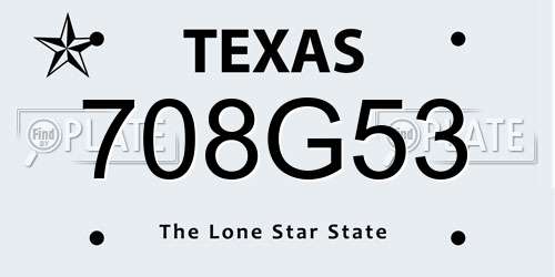 708G53 Texas License Plate