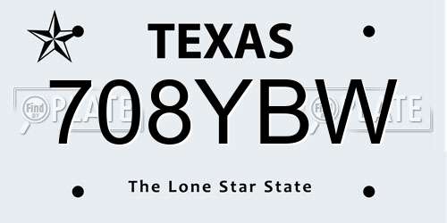 708YBW Texas License Plate