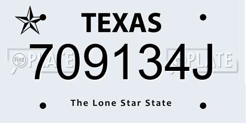 709134J Texas License Plate
