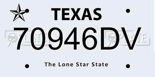 70946DV Texas License Plate