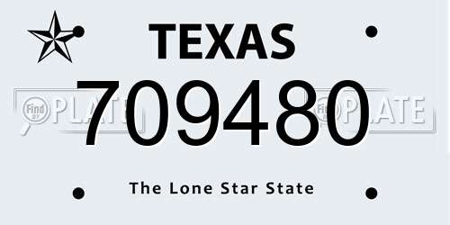 709480 Texas License Plate