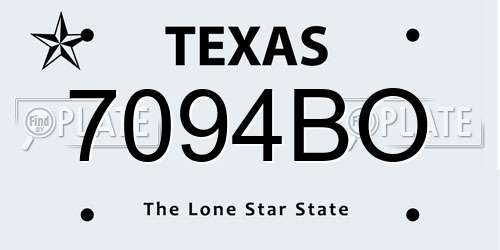 7094BO Texas License Plate